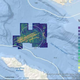 Mapa de calor que muestra la concentración de objetivos encontrados en el fondo marino